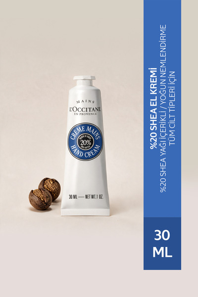 L'Occitane Shea El Kremi, %20 Shea Yağı İçeren Besleyici ve Nemlendirici, 30 ml