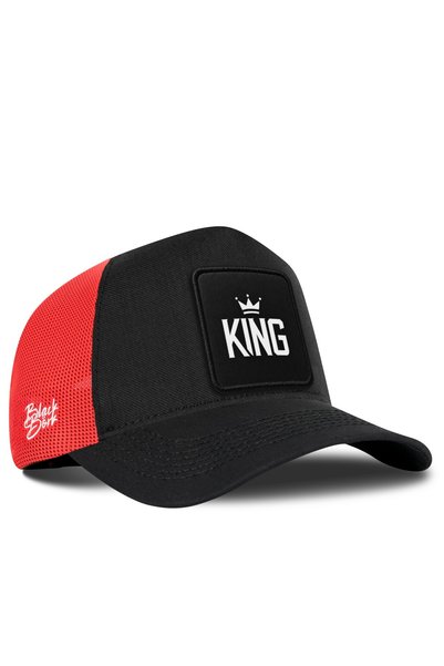 BlackBörk King Logo Cordura Black-Red Trucker Hat