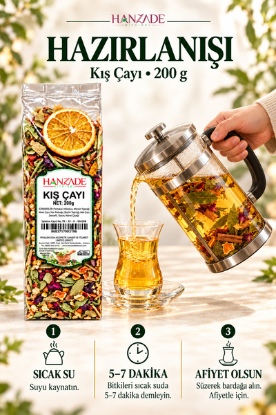 Hanzade Bitkisel Kış Çayı 200 Gr Zengin Içerikli