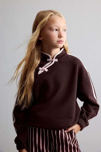 DeFacto Fashion Fit Sweatshirt mit Stehkragen und Streifendetail für Mädchen ...