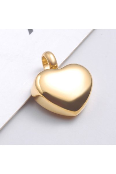Choice Golden Small Heart Cremation Urn Necklace for Ashes Stainless Steel Me...