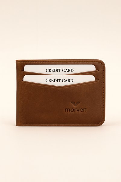 Morven Men's Brown 100% Leather Wallet Card Holder