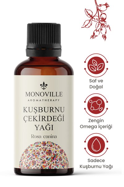 Monoville Kuşburnu Çekirdeği Yağı 30 ml Soğuk Sıkım Saf ve Doğal (Rosehip See...