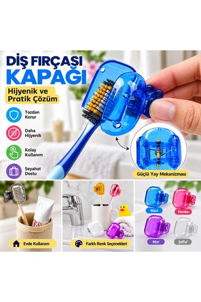 Amentes 1 adet Diş fırça kapak klipsi diş fırça koruma kapağı diş fırçalık ma...