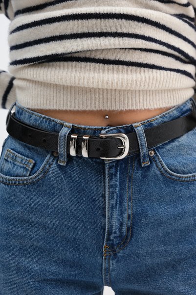 Addax Metal Buckle Patent Leather Belt K2023