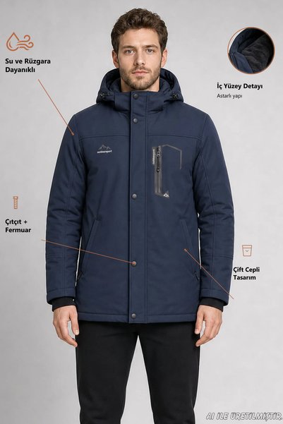 Freemen Ανδρικό παλτό softshell για εξωτερικούς χώρους, σε σκούρο μπλε χρώμα,...