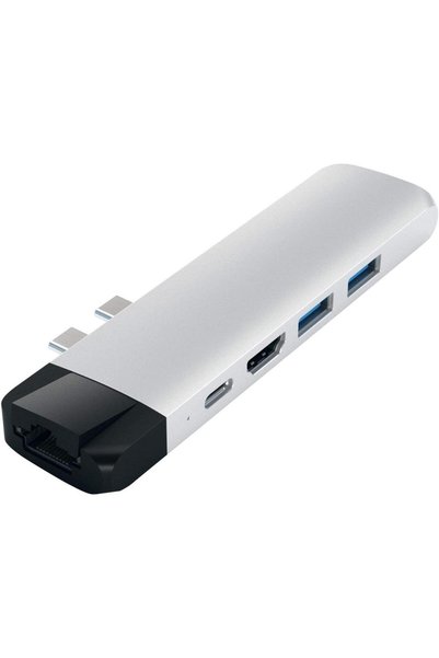 Satechi Hub USB-C PRO cu Docking, HDMI 4K PassThrough, Încărcare, Ethernet, A...
