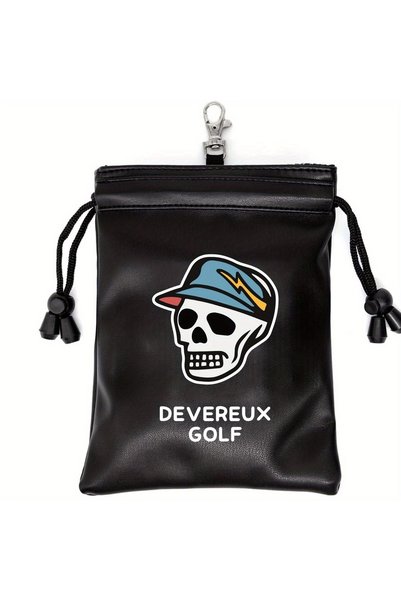 Choice black Golf Themed Skull Hat Design Pouch Portable Drawstring Bag for G...