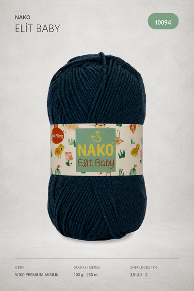 NAKO N.Ako Elit Baby Anti Pilling Non-Pilling Baby Floss 10094 Navy Blue