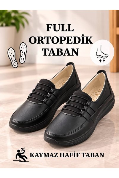 Babetty Kadın Günlük Ayakkabı Ortopedik Streçli - Kaymaz Hafif Taban Rahat An...