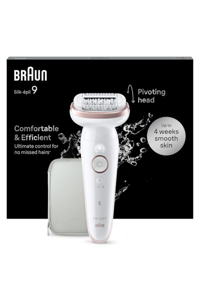 Braun Epilator Silk-épil 9 9-000 Wet & Dry, MicroGrip, lumină inteligentă, 40...