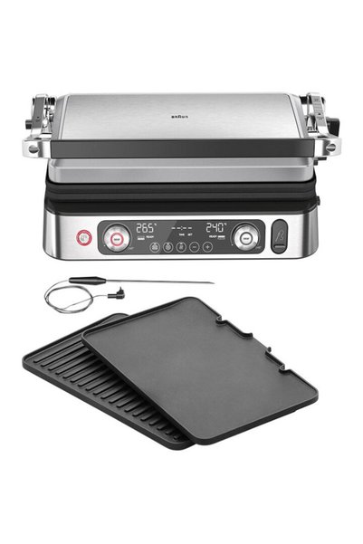 Braun Grătar electric MultiGrill 9 Pro CG9160, 2200 W, 3 moduri de gătit, 2 z...