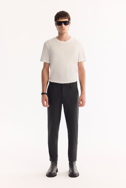 Avva Erkek Antrasit Viskon Karışımlı Kolay Ütülenen Çizgili Slim Fit Pantolon...