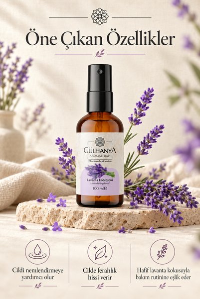 Gülhanya Aromaterapi Lavanta Hidrosolü 100ml - Lavanta Suyu Canlandırıcı ve Besleyici Tonik