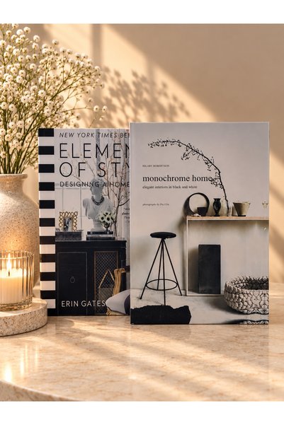 2'li dekoratif kitap görünümlü kutu Element | Monochrome