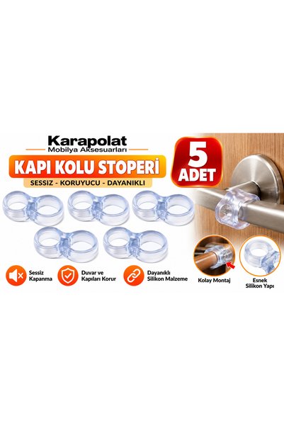 KARAPOLAT Transparent Silicone Door Handle Bumper 5 Pieces |   Door Stopper |...