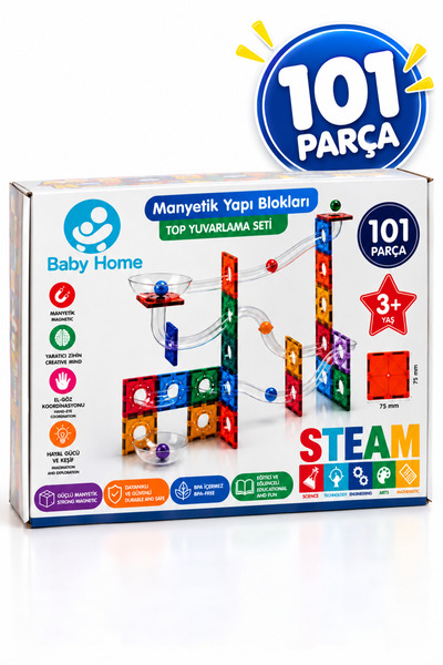 Baby Home 101 Parça Manyetik Bloklar Mıknatıslı Bloklar Oyuncak
