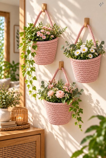 ÖRGÜM Basket 3-Piece Mini Decorative Cobalt Organizer 12X10 cm (Plants and Ha...