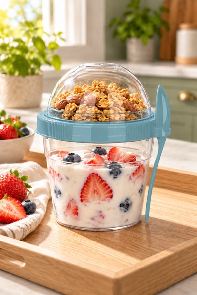 EMİLA HOME EmilaHome Baby "N"Take'n Go حاوية تغذية سعة 500 مل وحاوية زبادي وح...