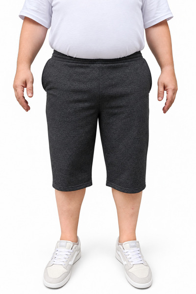 BlackHorn Large Size Men's Cotton Capri Shorts Oversized Anthracite