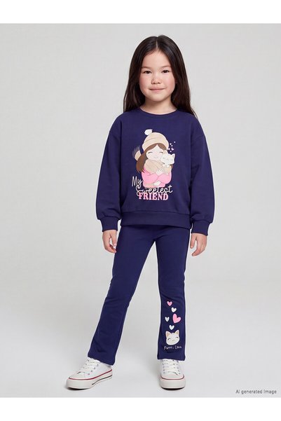 LC Waikiki Peak New Season Navy Blue Girls' Spanish Leggings