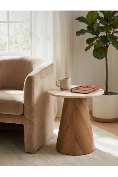 IN HOME STORE Side Table with Modern Design and Durable Wooden Materials