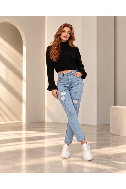 OEM JAQIZ Blugi mom fit cu talie înaltă JQZ 105