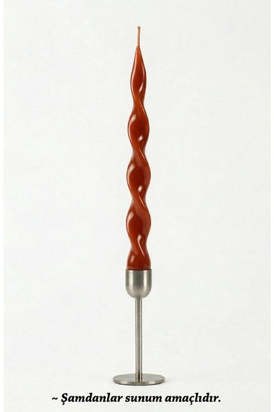 inci mum Spiral Burgulu Şamdan Mum Amber