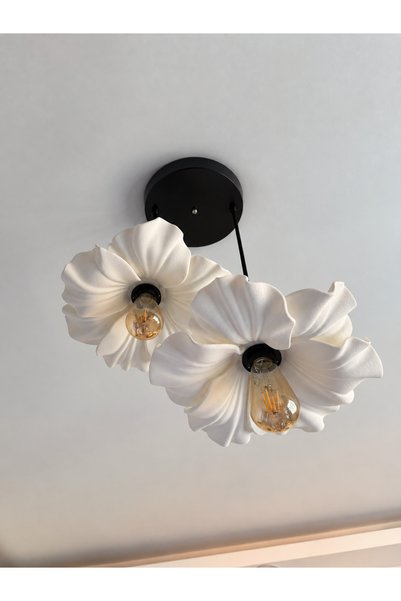 DREAM MODE Nest 2'li Bohem Çiçek Sarkıt Avize | Modern Salon, Yemek Masası, M...