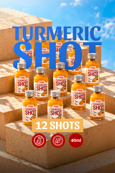 Happnin Hlth Turmeric Wellness Shot 40ml, Cold Pressed Turmeric & Ginger with...