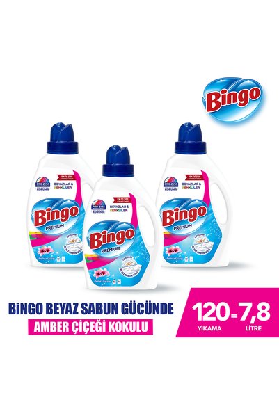 Bingo Sıvı Çamaşır Deterjanı Amber Çiçeği 2600 ml 3lü