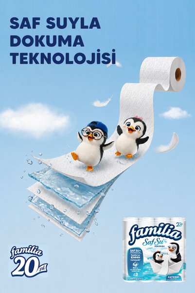 Familia Saf Su Dokunuşu Tuvalet Kağıdı 32 Rulo x 3 Adet