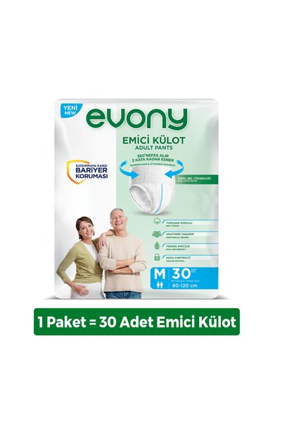 Evony Emici Külot Unisex M Beden 30 Adet