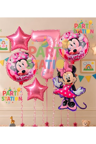 Parti Station مجموعة بالونات عيد الميلاد بتصميم ميني ماوس لعمر 7 سنوات، مجموع...