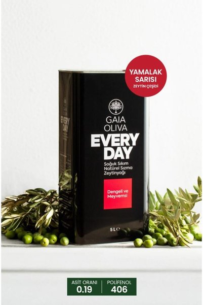 Gaia Oliva Everyday Yamalak Sarısı 5 lt Natürel Sızma Zeytinyağı