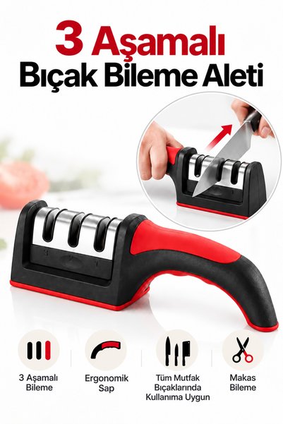 Soillium 3 Açı Bıçak Bileme Aleti Elmas El Bıçakları Bileme Aparatı Ergonomik...