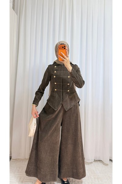 MODA BEYKA DİKİŞ DETAYLI PANTOLONLU KOT TAKIM