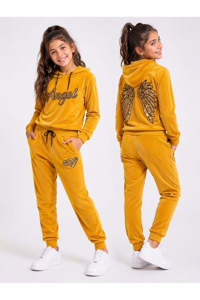 Store Kadife Angel Çocuk Eşofman Takım