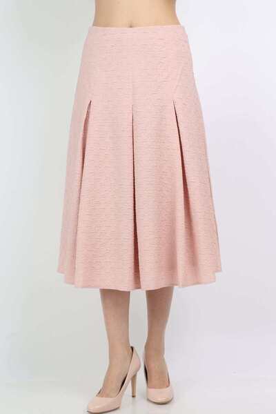 mica Women's Midi Pleated A-Line Skirt in Textured Fabric