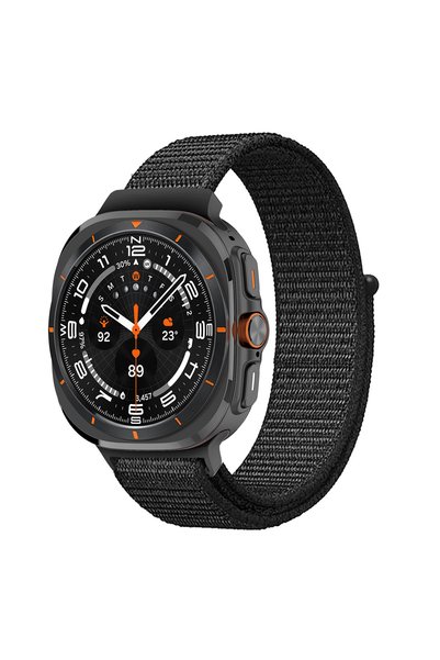 Choice27 Galaxy Ultra 47mm Dark Black Nylon Loop Strap For Samsung Galaxy Wat...