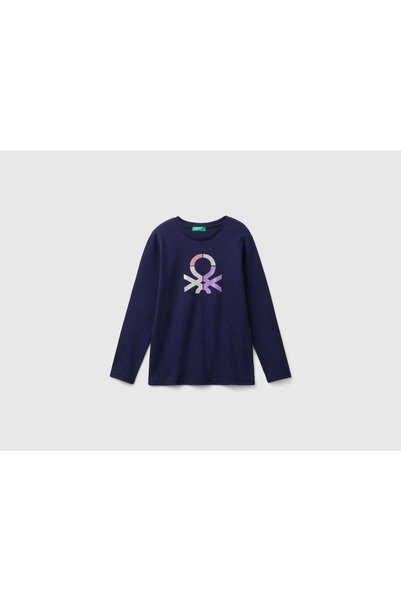 United Colors of Benetton Girls' Long Sleeve Crew Neck T-Shirt