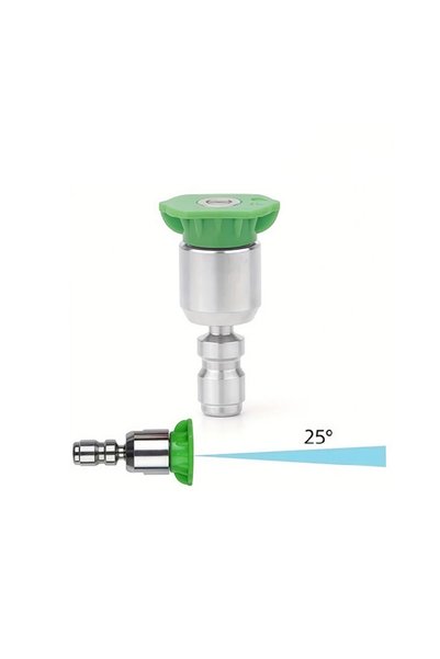 Choice4 Green-25 degree High Pressure Washer Turbo Nozzles 1/4'' Quick Connec...