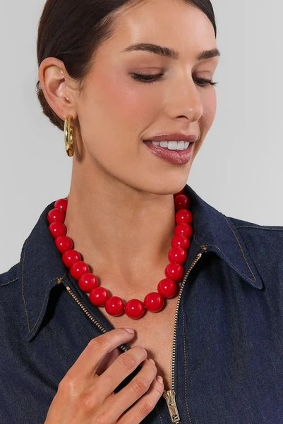New Obsessions Women's Necklace with Big Beads - 20mm Beads