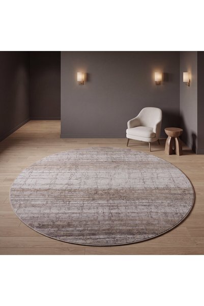 Al Kaffary Carpet سجادة ألكافاري كورتينا مستديرة، كريمي وبيج، 200 × 200 سم