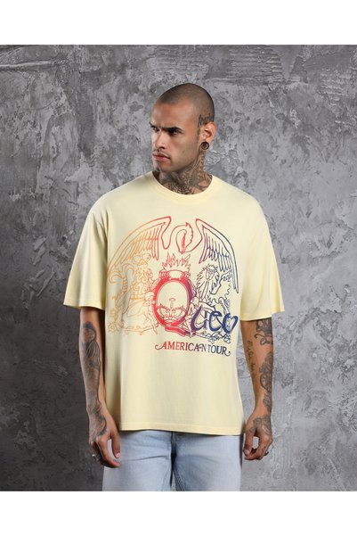Overdrive Tricou cu mânecă scurtă unisex oversize vintage Queen American Tour