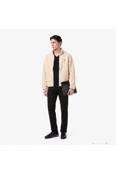 Lacoste Erkek Slim Fit V Yaka Siyah T-Shirt