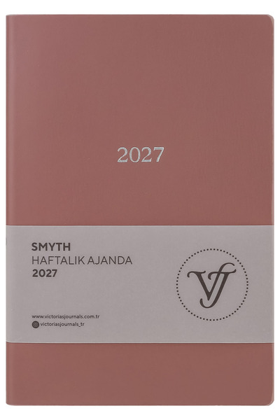 Victoria's Journals Smyth-2027 Haftalık Ajanda A5. Esnek Kapak.Gümüş Yaldız K...