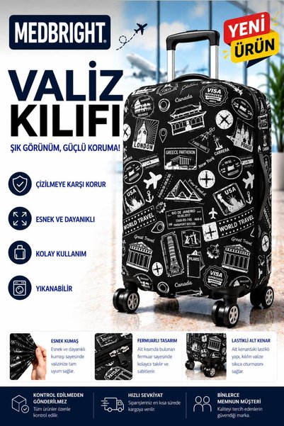 MEDBRIGHT Luggage Cover Suitcase Cover Lycra Flexible Fabric and Durable Lugg...
