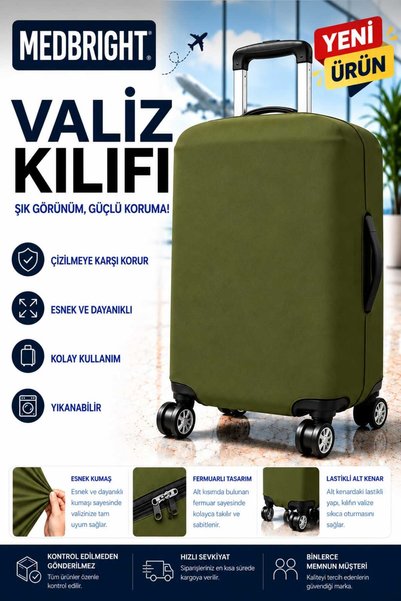 MEDBRIGHT Valiz Kılıfı Bavul Kılıfı Likralı Esnek Kumaş Ve Dayanıklı Valiz Kı...