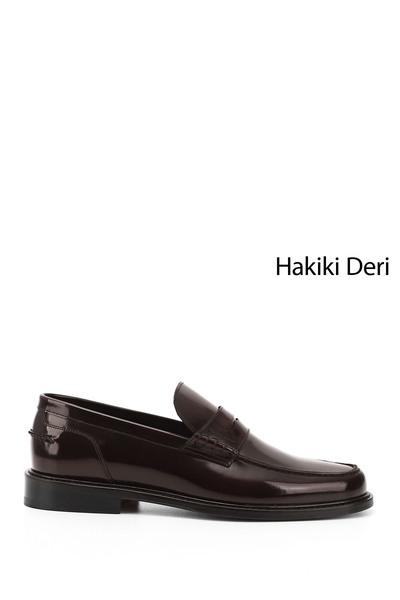 GÖNDERİ(R) Erkek Bordo Açma Kösele Taban Hakiki Deri Loafer Ayakkabı